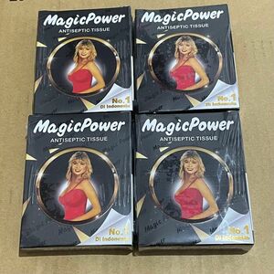 マジックパワーティッシュ MAGIC POWER TISSUE ウエットティッシュ スーパーマジックマン 6枚入 4箱