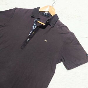 【1円〜】バーバリーブラックレーベル BURBERRY BLACK レーベル ポロシャツ ブラウン ノバチェック ホース刺繍 Mサイズ