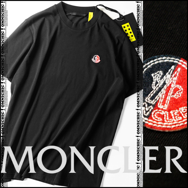 安心の国内正規品/映えるロゴワッペン■新品【2 MONCLER GENIUS 1952 】モンクレールジーニアス清潔感抜群!ブラックTシャツXL/H20928C00007