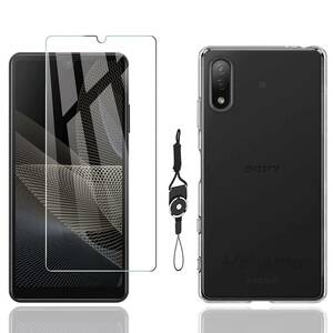 【在庫セール】TPU+携帯ストラップ 付属】For Xperia Ace II SO-41B ガラスフィルム SO-41B フィル