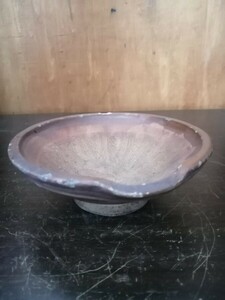  old Seto iron .. pot Edo latter term Seto Mino . pot one-side . pot water feature six old kiln HC 39a2