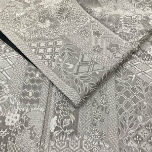着物月花　天目織　品のある花　御召　未使用品　正絹　一つ紋　縫紋　ki1761