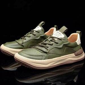 YDX-2033緑/45 新品 メンズシューズ ウォーキングシューズ 柔らか 運動靴 スニーカー メンズ レザーシューズ 運動靴 37-45選