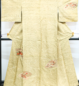 《京都一輝堂》【2000円～】【着物】 付下げ 地紙に古典花文様 身丈約165cm 裄丈約65cm 23Z-1554