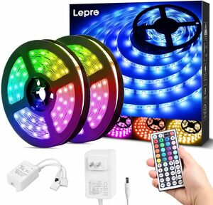 Lepro LEDテープライト SMD 5050 防水 10m (5m*2本) 300連 30leds/m 正面発光 RGB 明る