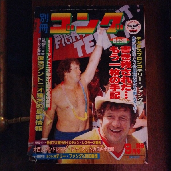 送料込み　別冊ゴング　1983年 9月号　プロレス　テリー・ファンク　藤波辰巳vs長州力　藤波WWFインター奪回　アントニオ猪木卍固め