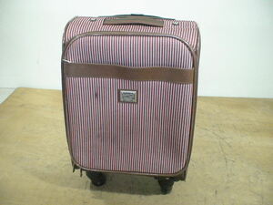 5725　茶　赤　ストライプ柄　機内持ち込みOK　軽量　スーツケース　キャリケース　旅行用　ビジネストラベルバック