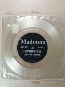 【7&#34; クリアヴィニール】Madonna Interview インタビュー・レコード UKオリジナル限定盤　マドンナ