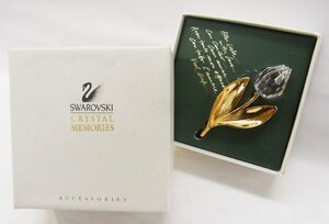 # SWAROVSKI/ Swarovski # брошь тюльпан узор Gold цвет # прекрасный товар 