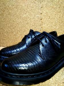 [Dr.MARTENS] Dr. Martens 1461 3 hole shoes UK5 (24cm ) LIZARD EMBOSS 3EYE SHOE BLACK Lizard type pushed . rare rare [ beautiful goods ]