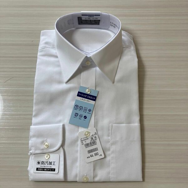 ワイシャツ レギュラーカラー 白 レギュラー ノンアイロン 形態安定 イージーケア