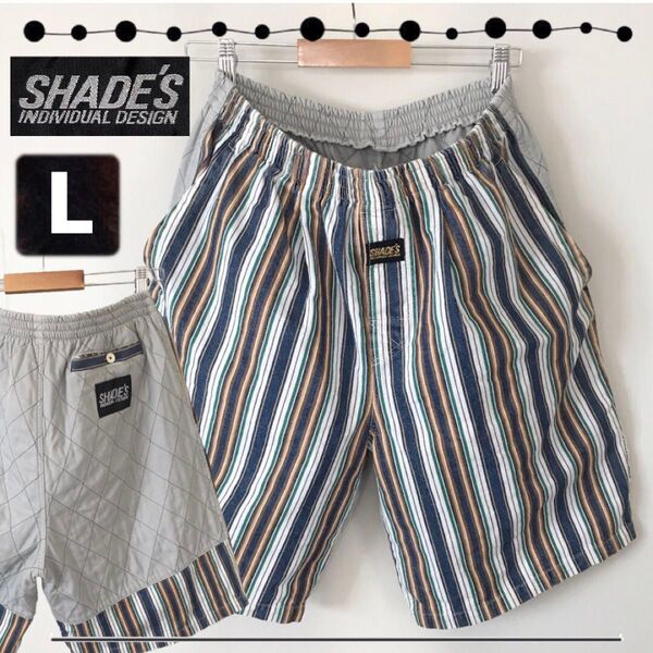 SHADE'S INDIVIDUAL DESIGN/シェイズ★90s日本サーフブランド★ストライプデニム&キルティングヒップ★L