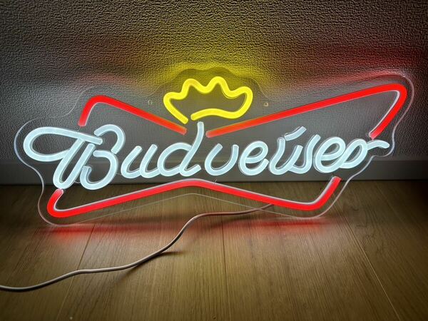 バドワイザー Budweiser ネオンサイン LED ディスプレイ インテリア ガレージ 看板 ネオンライト 雑貨 HOT wheels ビール おしゃれ EL