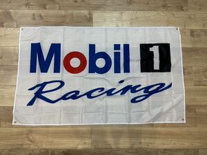 約150x90cm モービルワン mobil1 特大フラッグ バナー タペストリー 旗 ガレージ装飾 店内装飾 レース オイル　アメリカン ホットロッド