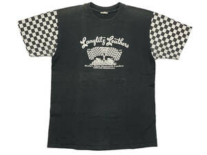Lサイズ 90s 50周年記念 Langlitz Leathers ラングリッツレザー Tシャツ チェッカーフラッグ 1947-1997 限定 シングルステッチ usa製