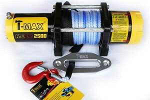 在庫限り T-MAX電動ウインチ12V 2500LBS ATWPROダイニーマロープ青ハンドルリモコンオフロード4X4 TMAXティーマックス ハンマーマックス