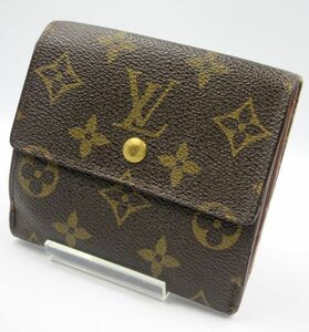 ■【ジャンク品】 LOUIS VUITTON ルイヴィトン M61652 モノグラム ポルトモネ ビエ カルトクレディ ブラウン系 男女兼用 二つ折り 財布