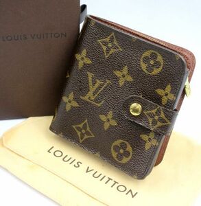 ■ LOUIS VUITTON ルイヴィトン M61667 モノグラム コンパクトジップ 二つ折り ウォレット 財布 レディース 女性用 ブラウン系 ブランド品 