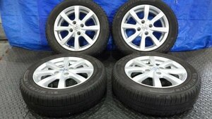 【宮城 塩釜発】中古 タイヤ・アルミホイールセット 4本 社外品 155/65R14 4J PCD オフセット+45 ※個人宛発送不可