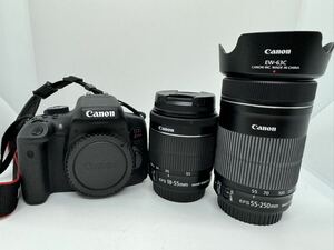 Canon EOS Kiss X8i EF-S 18-55mm 1:3.5-5.6 EFS 55-250mm 1:4-5.6 一眼レフ レンズセット キャノン