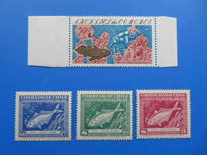 世界の魚切手　2種（未）①コモロ諸島　②チリ