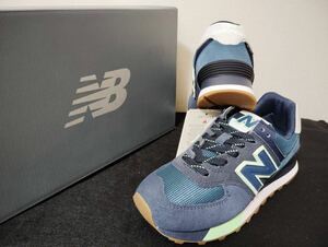 新品未使用品23cmニューバランスML574PU2（newbalance）レディーススニーカーネイビーグリーン緑U574WL574好きにも