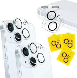 FOYOU iPhone 15 / iPhone 15 Plus 用 カメラフィルム 3枚入り レンズ保護フィルム 強化ガラス 硬度9H 高透過率99％