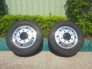  large 275/70R 22.5/7.50 aluminium wheel / tire 2 pcs set R6-6-1