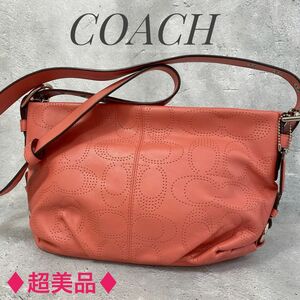 超美品 COACH コーチ 本革 レザー 斜め掛け ショルダーバッグ