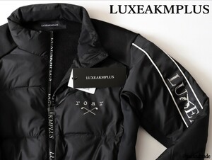 LEON掲載★LUXEAKMPLUS リュクスエイケイエムプラス★roarコラボ スリーブロゴ中綿ブルゾン★XL【 lao-23047r】ブラック黒★LUXE AKM