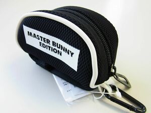 1円★MasterBunnyEdition PEARLYGATESパーリーゲイツ★高周波プリントボールポーチ【758-2284601】ブラック黒【本物保証】ボール2個収納可