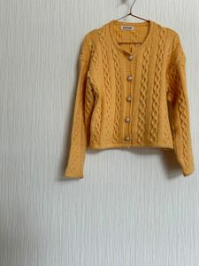カーディガン 羽織り 長袖　ニット　オレンジ　韓国でも人気