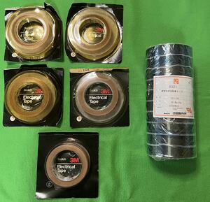 導電性銅箔粘着テープ 25mm×20m 10個 寺岡製作所 / Electrical Tape 絶縁テープ Scotch 3M 1インチ×18ヤード 5個 未使用 長期保管品