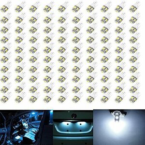 100個セット ポジションランプ球 5連LED T10 5SMD ウェッジタイプ ウェッジ球 LEDバルブ 12V車用ホワイト DJ1691