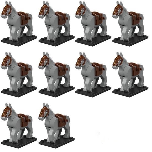 レゴ互換 灰色の馬・栗毛の馬各10体合計20体