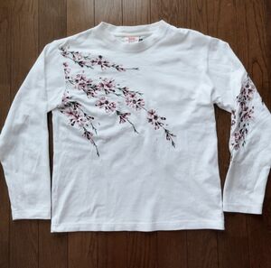 花旅楽団　 長袖Tシャツ　桜　花柄　刺繍