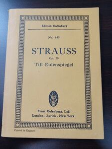 【洋書・楽譜・ミニスコア】リヒャルト・シュトラウス R.STRAUSS ／Till Eulenspiegel／Op.28／オーケストラ