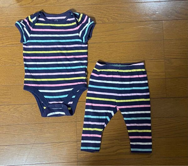 babyGap 半袖 ボディスーツ セットアップ 上下セット ボーダー