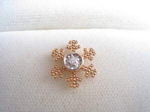 [SAMU] замечательный!! бриллиант 0.031ct k18 розовое золото подвеска * очень красивый товар!