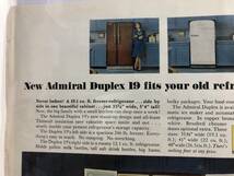 1965年3月12日号LIFE誌広告切り抜き【Admiral Duplex.19/冷蔵庫】アメリカ買い付け品used60sビンテージおしゃれインテリア_画像3
