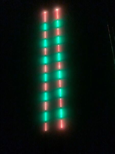 電気ウキ オモリ10グラム、8グラム、5グラム、3グラム棒ウキ へら浮き LED 13点発光、全長75cmぐらい。2点セト