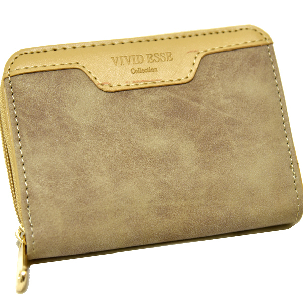新品 VIVID ESSE ラウンドファスナー スエード 二つ折り財布 レザー 未使用 メンズ レディース ヴィヴィッドエッセ イエロー 黄色