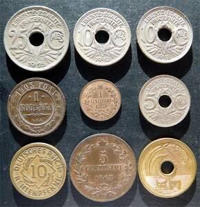 ○19世紀から20世紀初頭にかけてのヨーロッパ貨幣8枚組