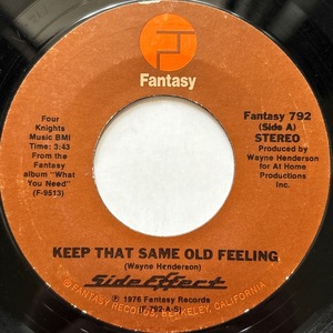 【試聴 7inch】Side Effect / Keep That Same Old Feeling 7インチ 45 muro koco フリーソウル Cusaders Wayne Henderson