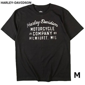 即決　新品　送料無料　HARLEY　ミルウオーキー　モーターサイクル　クラシック　Tシャツ　レトロ　ヴィンテージ　黒　M　