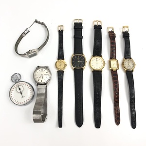 【IT3BUAW310C8】時計まとめ 8点セット 腕時計 懐中時計 SEIKO 6216-9000 RICOH シルバーカラー ゴールドカラー ジャンク