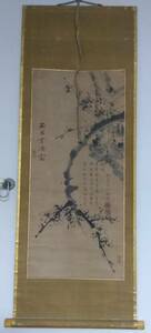 Art hand Auction Western Garden Fangji (Yongzheng 12th year - Qianlong 54th year) Plum Blossoms Chinese painting Western Garden Fangji Qing Dynasty Guan Xiuling's praise Scroll with box, Painting, Japanese painting, person, Bodhisattva