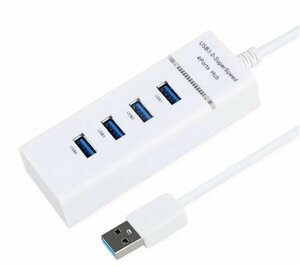 USB hub 4 port USB3.0×1+USB2.0×3 enhancing light weight white white 