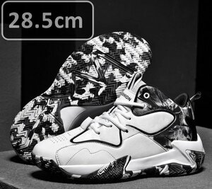メンズ スニーカー ホワイト 28.5cm 靴 シューズ 防滑 バスケットシューズ 通勤 通学 旅行 【235】