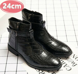 wani pattern type pushed . men's business shoes black 24.0.PU leather leather shoes shoes casual . bending . commuting light weight imported car goods [n158]